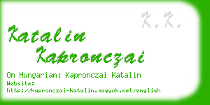 katalin kapronczai business card